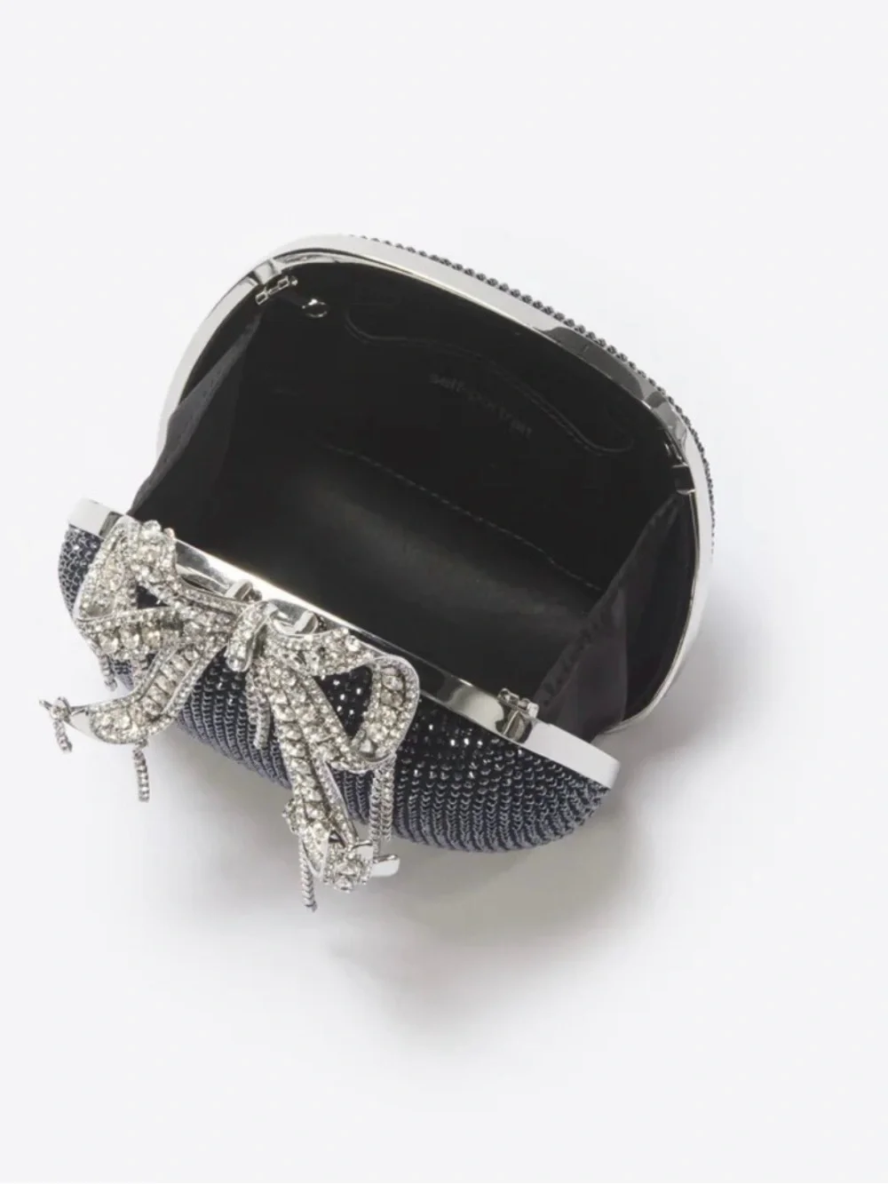 Self-Portrait Black Crystal Bow Minaudière